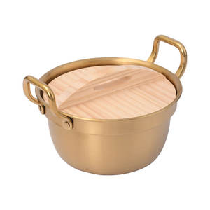 <span class=keywords><strong>Olla</strong></span> Coreana para Cocinar en Casa y al Aire Libre, Ollas de Acero Inoxidable 304, <span class=keywords><strong>Olla</strong></span> para Sopa con Tapa de Madera, Apta para Inducción - Product Image 1