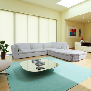 Sofá Seccional Modular Moderno de Alta Calidad OEM ODM, Tapizado en Tela de Lino, Estilo Tofu, Forma de <span class=keywords><strong>L</strong></span>, para Sala de Estar - Product Image 2