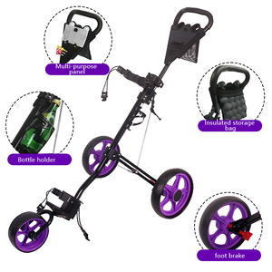 Golf <b>Cart</b>, <b>Foldable</b> Bag <b>Cart</b> With Aluminum Frame, Course Accessories A001 3 Wheels Portable Golf <b>Cart</b> A001 - Product Image 3