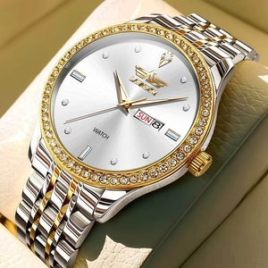 Solid Steel Band <b>Electronic</b> Quartz Watch Double <b>Calendar</b> Business and Export Cross-border Watch Men's - Product Image 5