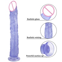 Dildo Anal de PVC Realista de 34 cm (13.39 Pulgadas), Dildo Grande con Ventosa para Masturbación Femenina, Dildo Grande para Mujeres