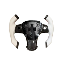 Volant en fibre de carbone véritable en gros, compatible avec Tesla Model Y 3 X S, utilise les boutons du véhicule d'origine