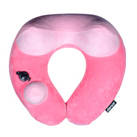 Oreiller de voyage gonflable en PVC en forme de U en velours cristal, super doux, personnalisable, confortable et adapté aux enfants