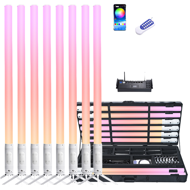 360 Degree RGB LED Pixel Tubes 28W DMX Wifi Remote Control Stage Light Wireless Outdoor Disco Party Light for Club DJs