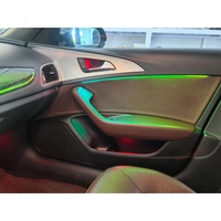 Lampe d'ambiance LED pour Audi A6 C7 2012-2018, amélioration de l'éclairage intérieur de la voiture, bande de garniture en fibre de carbone
