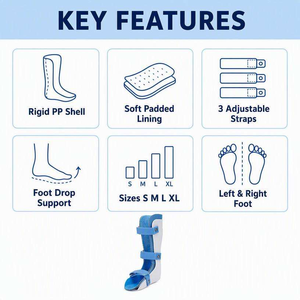 Ortosis Pergelangan Kaki Anak AFO Splint Alat Bantu Kaki untuk Anak Cacat Kaki dengan Tali Pengikat yang Dapat Disesuaikan untuk Koreksi Kaki Jatuh - Product Image 3