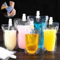 Pochettes Bec Verseur Transparente, Debout, pour Boissons Liquides, Lait, Jus de Fruits: 50ml, 100ml, 150ml, 200ml, 250ml, 380ml, 500ml