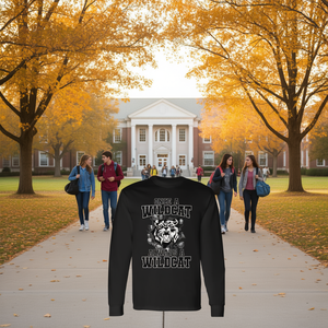 T-shirt à manches longues Always A Wildcat, col rond noir, esprit rentrée scolaire - Product Image 3