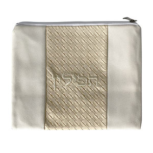 Isreal包定制您的设计希伯来刺绣塔利特包金色PU Tefillin包犹太 - Product Image 4