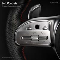 Volant de voiture sport en cuir perforé à 3 branches personnalisé, cadre en alliage d'aluminium, compatible avec Mercedes-Benz W222 / W213 / W205 / W253