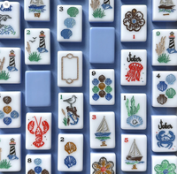 Jeu de Mahjong Américain Rétro Pop Art - Tuiles Lèvres et Dragon Créatives, Design Élégant Bicolore