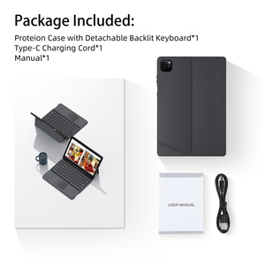 เคสคีย์บอร์ดไร้สายบลูทูธอเนกประสงค์สำหรับ iPad Pro 12.9 นิ้ว และ Air 13 นิ้ว พร้อมฝาครอบคีย์บอร์ดแบบถอดได้ 7 RGB Backlit - Product Image 6