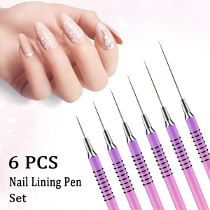 Dégradé poudre fileté longue tige en métal Nail Art stylo ensemble tirer ligne peinture Nail Art stylo ensemble - Product Image 4