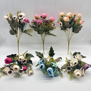 Fabricante al por mayor de plástico artificial de alta calidad <span class=keywords><strong>rosas</strong></span> de terciopelo individuales rojo blanco azul <span class=keywords><strong>rosas</strong></span> de tacto real flores decorativas - Product Image 4