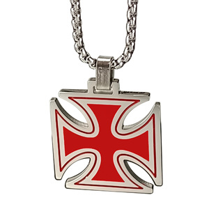 Nouveau Collier Croix Vintage en Acier Inoxydable avec Pendentif Goutte d'Huile et Chaîne à Maillons, Bijoux de Mode Masculine pour Fêtes, Vente en Gros, Personnalisable - Product Image 4