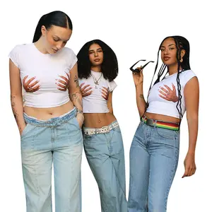 2023 नई मुद्रण फसली सज्जित महिलाओं के टी शर्ट फिटनेस फिट टी शर्ट महिलाओं महिलाओं फसल महिलाओं के लिए टीशर्ट में सबसे ऊपर