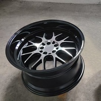 Harga Terjangkau Velg 18X9.5 18X10.5 Et25 5X114.3 Hitam Machined Face Via Deep Dish Untuk Jeep Toyota Gr Corolla Mustang Bmw E90