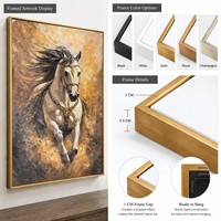 Peinture à l'huile sur toile de cheval peinte à la main sur mesure, art mural moderne pour salon, chambre à coucher, décoration d'hôtel