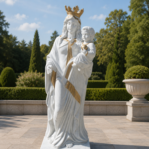 Estatua de <span class=keywords><strong>la</strong></span> Virgen María con el Niño Jesús Tallada a Mano en Mármol Blanco, Escultura Religiosa para <span class=keywords><strong>Iglesia</strong></span> <span class=keywords><strong>Católica</strong></span> - Product Image 1