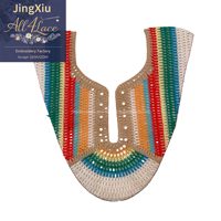 Empeigne de chaussure vintage multicolore ajourée au crochet, patch en dentelle ethnique tissé à la main pour sandales et mules style bohème, fourniture d'usine