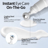 Crème Contour des Yeux Raffermissante et Liftante HALORINNA 15g avec Rouleau Massant Rafraîchissant Hydratant Nourrissant Réparateur de la Barrière Cutanée Soin Revitalisant pour les Yeux