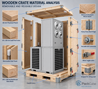 Solution de protection complète en caisses en bois empilables et recyclables pour refroidisseurs d'eau industriels