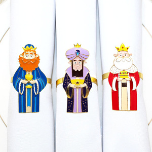 Vente en gros de nouveaux anneaux de serviette à thème des trois <span class=keywords><strong>mages</strong></span> pour la décoration de fête - Product Image 1