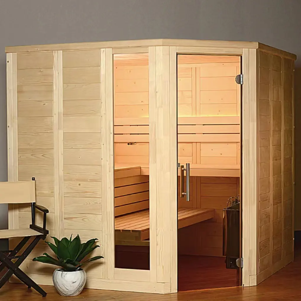 Ucuz 2 kişi geleneksel ahşap ıslak buhar Sauna odası