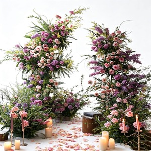Arche florale asymétrique en soie faite à la main pour mariage, Noël et Nouvel An, cérémonie, fête de jardin, séance photo de mariée, décoration - Product Image 5