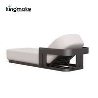 Chaise longue en aluminium robuste avec coussins imperméables, entretien facile, chaise longue d'extérieur, chaise longue de plage