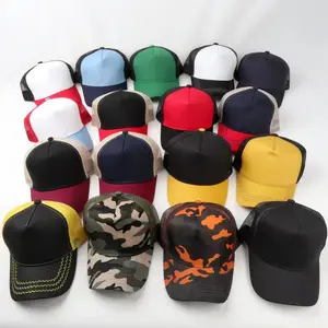 Wholesale Matching Sunshade Men Women 5 panel Custom Logo Color Embroidery Printing Richardson Plain Mesh Trucker Cap