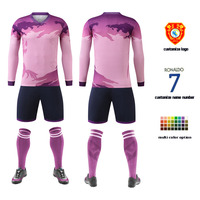 Las Mejores Camisetas de Fútbol Impresas en Línea, Uniforme de Entrenamiento de Fútbol de Manga Larga, Camiseta de Fútbol Económica 100% Poliéster, Nombre del Equipo Personalizado