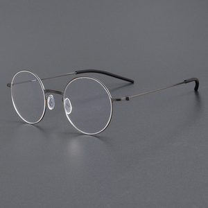 Kacamata Optik Bulat Klasik Titanium 5501 Kelas Atas Bingkai Kacamata Stylish untuk Pria Wanita Grosir Murah Ready Stock - Product Image 3