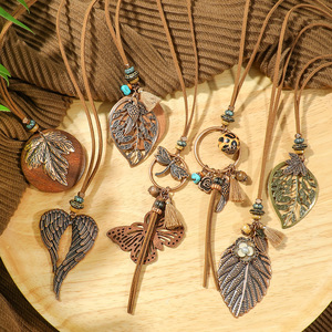 Bohemian Long <strong>Necklaces</strong> for Women Vintage Bird Leaves Wings Butterfly <strong>Necklace</strong> Handmade Retro Africa <strong>Boho</strong> Jewelry Gifts - Product Image 1