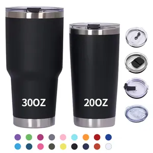 Customizable Wholesale 20oz 30oz Double Wall Stainless Steel Travel Coffee Wine Mug Tumbler Cup With Straw Custom Logo