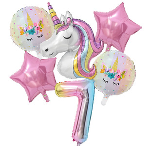 1 Juego de Globos de Unicornio Arcoíris de 32 Pulgadas, Globos de Número de Papel de Aluminio, Decoraciones para Fiestas de Cumpleaños con Temática de Unicornio para Niños, Globos para Baby Shower - Product Image 5