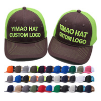 Casquette Trucker Richardson 112 personnalisée brodée avec dos en maille, 6 panneaux, visière en coton, plusieurs couleurs disponibles, vente en gros