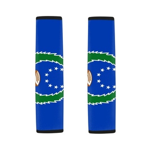 Couvre-ceintures de sécurité de voiture en néoprène avec motif du drapeau de Pohnpei personnalisé, 2 pièces, coutures soignées, coussin d'épaule indéformable pour les trajets quotidiens en voiture - Product Image 5