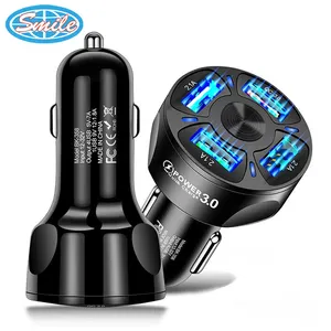 Hot Sale 4 in 1 Auto ladegerät Adapter 4 USB Port 3.1a Smart Auto ladegerät QC3.0 Für Handy Schnelles Auto ladegerät