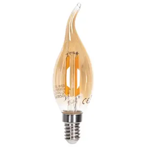 Bombilla LED de filamento C35 E14 4W, eficiencia energética, luz cálida, ideal para decoración y ambientes acogedores. - Product Image 1