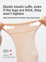 Chaussettes pour bébé en coton épais de qualité supérieure, couleur unie, sans couture, mi-mollet, bordure lâche, chaussettes chaudes pour nouveau-né, automne-hiver