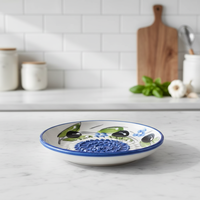 Ensemble de râpes à ail en céramique artisanale de qualité supérieure - Plaque de râpe à motif olive