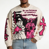 Sweat-shirt surdimensionné pour homme en coton 100% imprimé sur mesure, style streetwear, imprimé graphique, de haute qualité, pull d'hiver