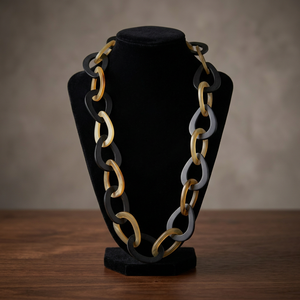Collar de Ónix con Cuerno de Búfalo, Joyería al por Mayor, Hecho a Mano en India, Estilo Clásico Hindú, Religioso, para Aniversario, Fabricante - Product Image 3