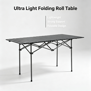 Table pliante portable extra longue en métal pour le camping en plein air, les pique-niques, les familles et les marchés nocturnes commerciaux - Product Image 3