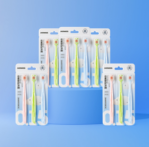 Lot de 3 brosses <span class=keywords><strong>à</strong></span> <span class=keywords><strong>dents</strong></span> Airkiss <span class=keywords><strong>à</strong></span> poils ultra-doux pour <span class=keywords><strong>dents</strong></span> et gencives sensibles, nettoyage en douceur, confort maximal pour des soins bucco-dentaires délicats - Product Image 1