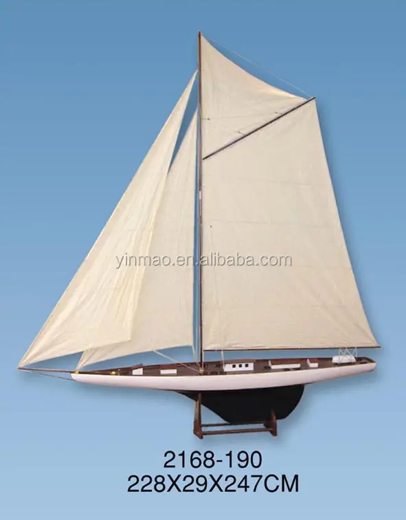 "COLUMBIA", Wooden racing yacht model,228x29x247cm (Biggest), fast speed vessel boat model