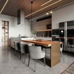 Vente en gros de cuisines modernes, armoires de cuisine prêtes à l'emploi, armoires de cuisine bon marché en Chine, armoires de cuisine de base - Product Image 3