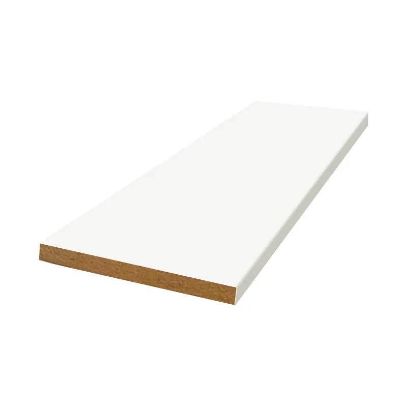 3/4 dentro. Spessore x 5-1/2 pollici. Alto x 8 o 16 piedi di lunghezza pavimento classico rivestimento decorativo bianco Primed Baseboard MDF