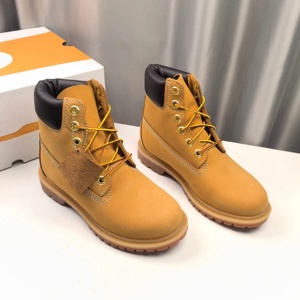 Chaussures de luxe originales de créateur, imperméables, à lacets, mocassins à bout en acier, légères, durables, bottes de travail pour hommes, jaunes - Product Image 2